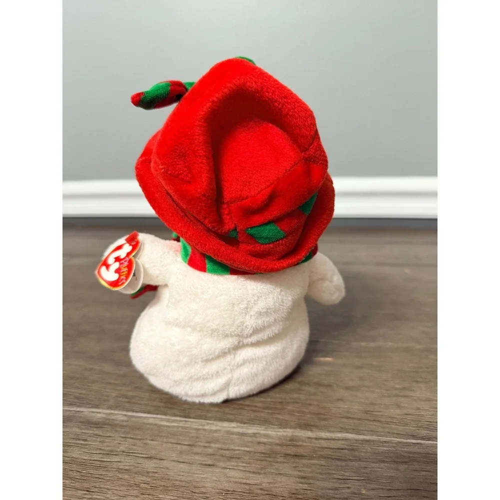 Ty Beanie Babies Ms Snow Plush Christmas Snowman Red‎ Green Scarf Hat